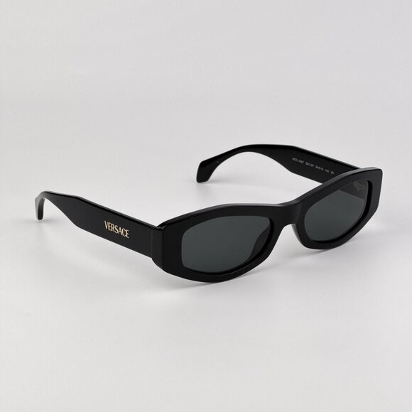 Versace VE4487 GB1/87 Black Rectangle Sunglasses Dark Grey Lens Unisex main image 6